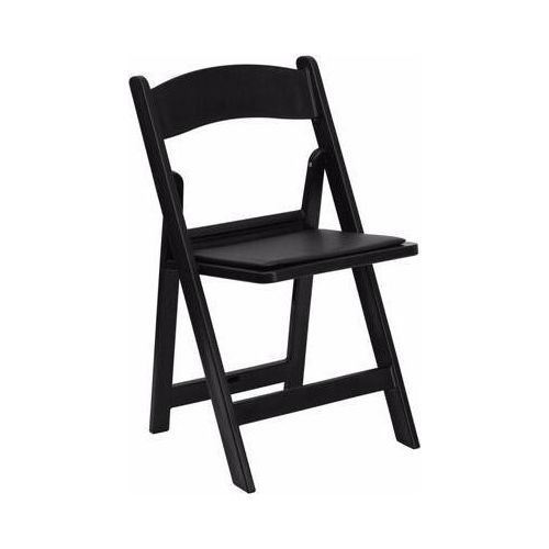 Klappstuhl Kunststoff schwarz, gepolstert, stapelbar, 120kg