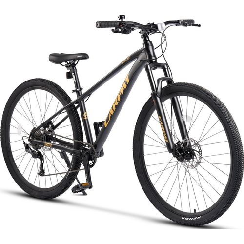 AIORBER MTB Hardtail 29 Zoll, hydraulische Scheibenbremsen, Shimano 1x9 Altus, Federgabel, Alu-Rahmen, All-Terrain, vormontiert, Schwarz