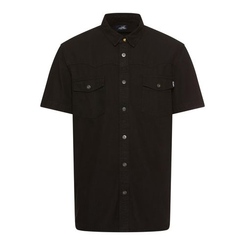 Jeanshemd ARIZONA, Herren, Gr. 45/46 (XXL), N-Gr, schwarz (schwarz washed), Jeans, Obermaterial: 100% Baumwolle, unifarben, Basic, normal normal, Kurzarm, Hemden, Kurzarm im Western Stil