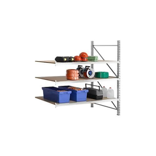 Regalsystem WR 600, Anbaufeld, Traverse blau, mit 2 Ebenen, 2200 x 1500 x 1050 mm