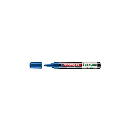 Lackmarker Edding 50 EcoLine, Schreibfarbe Blau, Rundspitze, Strichstärke 2-3 mm, mit Kappe, wasserbasiert, nachfüllbar, 1 Stück