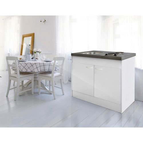 Respekta Miniküche Miniküche , Weiß , Kunststoff , nur wie online abgebildet bestellbar , 100 cm , Küchen, Miniküchen