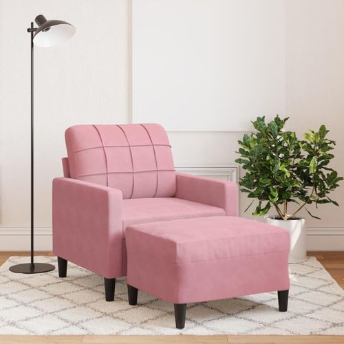 Sessel mit Hocker Rosa 60 cm Samt