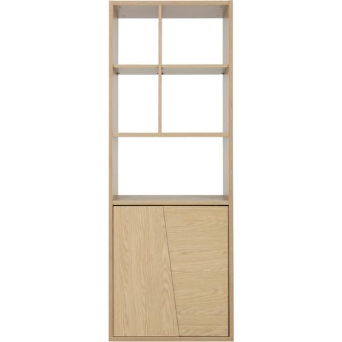 Bücherregal GAMI "Bücherregal Solena mit 1 Tür", eiche rookwood nachbildung, B:68cm H:182cm T:40cm, Spanplatte, Regale, Bücherregal mit 1 Tür