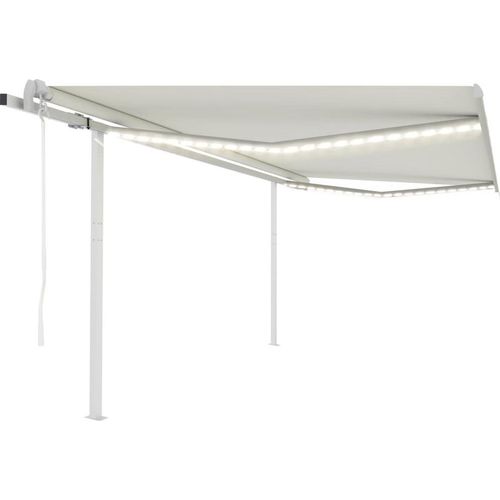 Markise Automatisch mit LED & Windsensor 4x3 m Creme