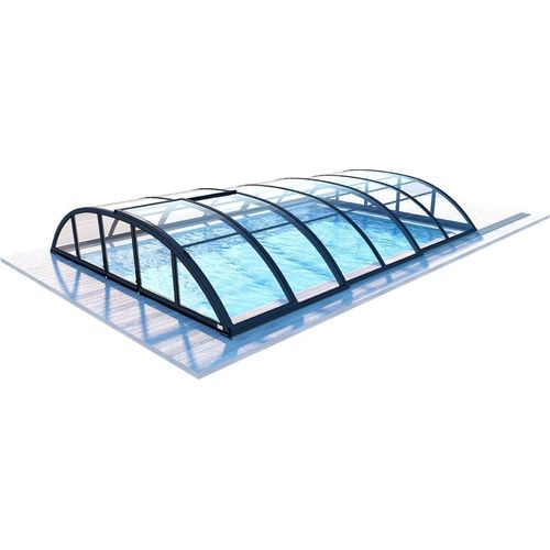 Poolüberdachung Horizon 7,20x4,20 m - BAS58, BAS758 - Massives Polycarbonat 3 mm -Farbe RAL7016 Graphit