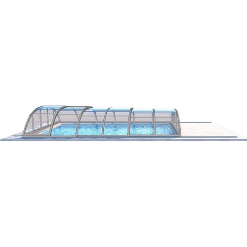 Poolüberdachung Horizon 5x3 m - BAS86, BAS786 - Massives Polycarbonat 3 mm -Farbe RAL7037 Grau