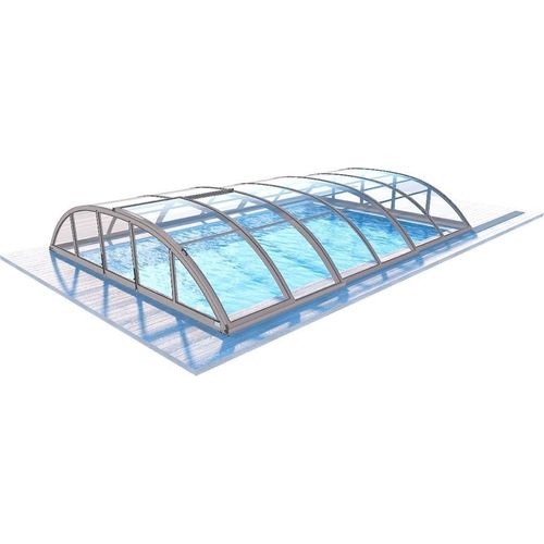 Poolüberdachung Horizon 6,20x4,10 m - BAS88, BAS788 - Massives Polycarbonat 3 mm -Farbe RAL7037 Grau