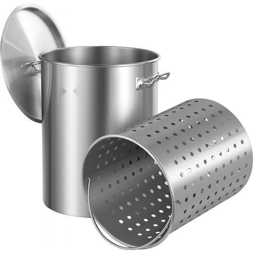Suppentopf Kochtopf Soßentopf 34L Edelstahl - Multifunktionaler Topf mit Korbdeckel - Ideal zum Kochen von Suppen und Soßen