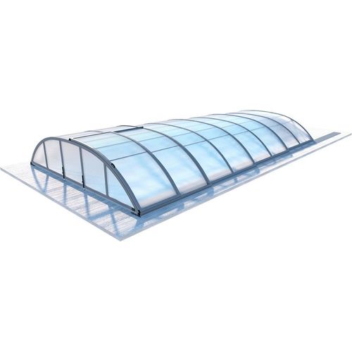 Poolüberdachung Horizon - 4,33x3,36 m - 8 mm Hohlkammer-Polycarbonat - Farbe RAL 7016 - grafit lub RAL 7037 - szary