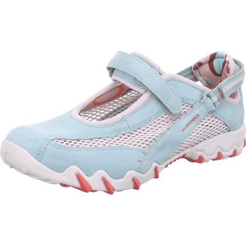 Allrounder By Mephisto Niro Leder/Textil, Giada, Damen Ballerina Wechselfußbett - Damenschuhe Slipper / Trotteur, Blau, leder/textil (mesh)