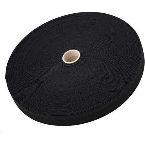 Euromarine Flat Elastisches Seil 50 M Schwarz 30 mm Schwarz 30 mm
