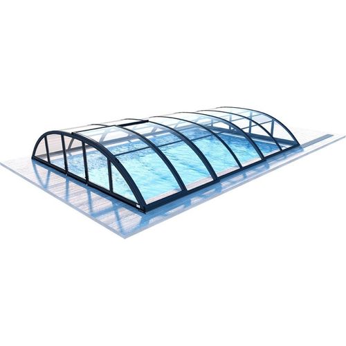 Poolüberdachung Horizon 6,20x3 m - BAS87, BAS787 - Massives Polycarbonat 3 mm -Farbe RAL7016 Graphit