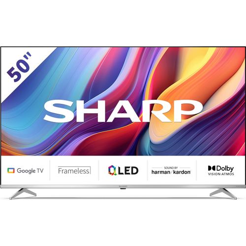 SHARP 50GP6265E - 50 Zoll Fernseher (126 cm) 4K Ultra HD Google QLED TV ( Dolby Vision, HDMI 2.1 mit eARC, Chromecast)