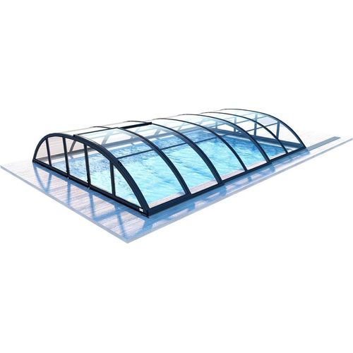 Poolüberdachung Horizon 5x3 m - BAS86, BAS786 - Massives Polycarbonat 3 mm -Farbe RAL7016 Graphit
