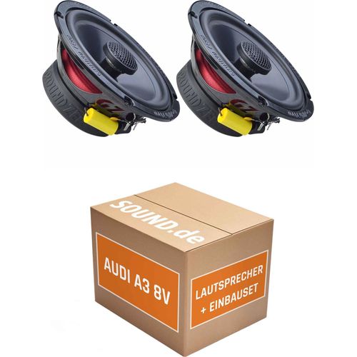 Lautsprecher Boxen Einbaupaket vorne Ground Zero GZRF 6.5SQX passend für Audi A3 8V + 2/3 türig | 2x Tief-Mitteltöner mit integriertem Hochtöner 140W MAX