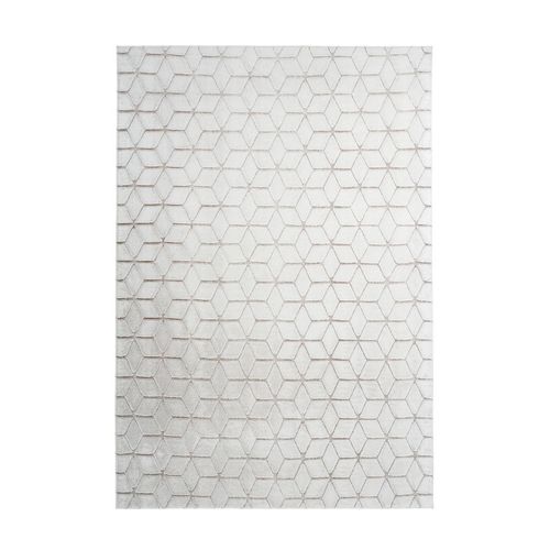 Hochflorteppich Weiß / Taupe 160cm x 230cm