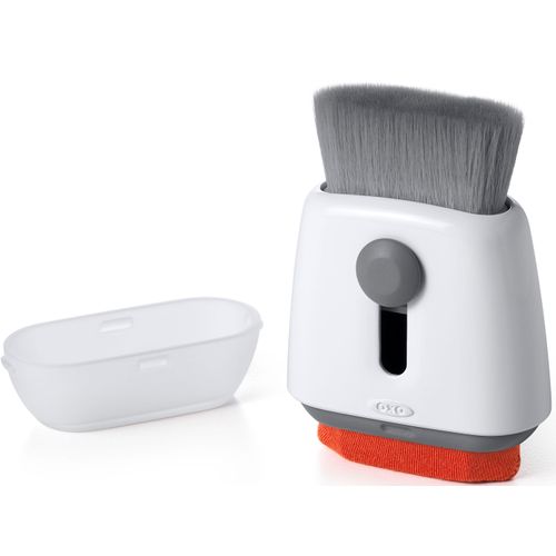 Reinigungsbürste OXO GOOD GRIPS, grau, H:6,9cm L:6,9cm, Kunststoff, Reinigungsbürsten, Bildschirmreiniger zum Bürsten und Wischen