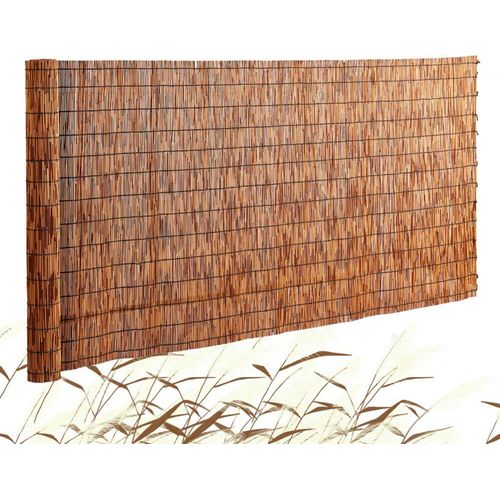 Sichtschutz Balkon Schilfrohrmatte - 5x1,7m - Braune Schilfmatte - Windschutz Zaun für Garten und Terrasse