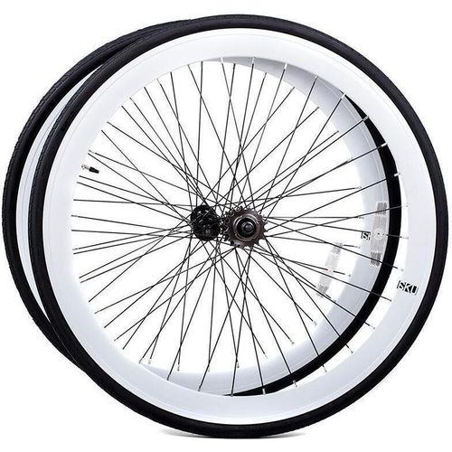 Singlespeed Flip-Flop Laufräder, 6KU 700c – Weiß, Aluminium, 28 Zoll