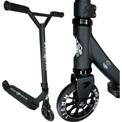 Bad Frog Kleinkinder Stunt-Scooter 4-7j H=73cm Trick Tret Roller Skatepark Schwarz