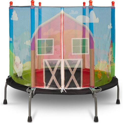 TOYZ Trampolin Outdoor Kinder Gartentrampolin 128x128x112cm Bauernhof