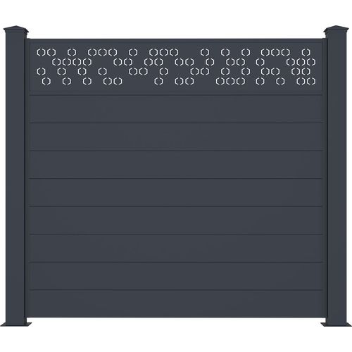 Sichtschutzzaun aluminium 1,9m ADULA H.170cm grau