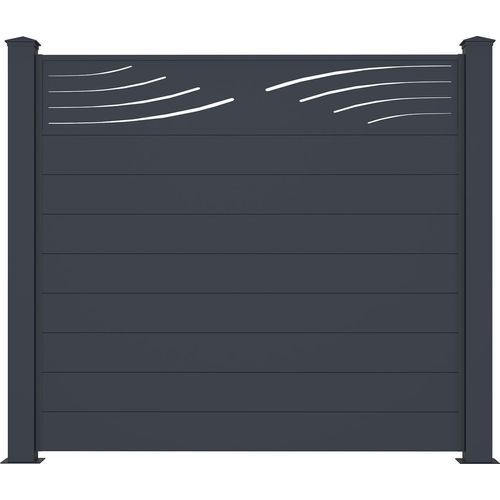 Sichtschutzzaun aluminium 1,9m VELETA H.170cm grau