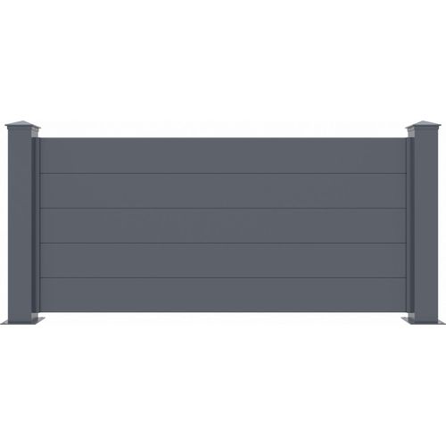 3er-Set Vorgartenzaun 1,9m NIESEN H.90cm aluminium grau