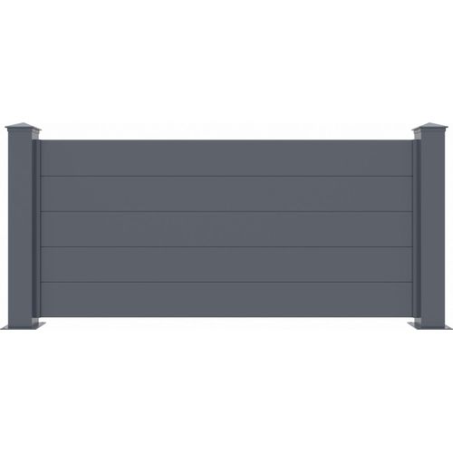 2er-Set aluminium Vorgartenzaun 1,9m NIESEN H.90cm grau