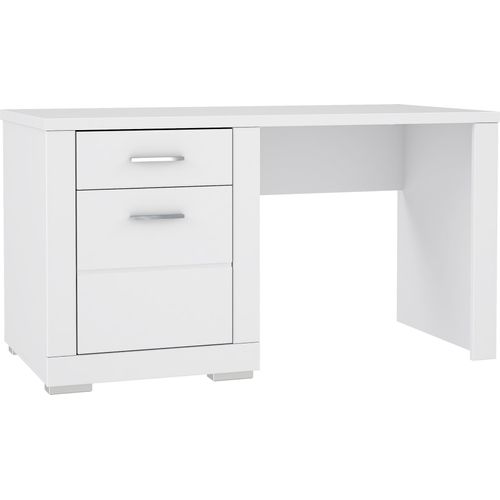 Schreibtisch ></noscript>SNOW< 1 Tür, 1 Schublade, in weiß - 138x75,9x67,4cm (BxHxT)