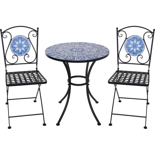 Tisch und 2 Stühle Marocco Blau