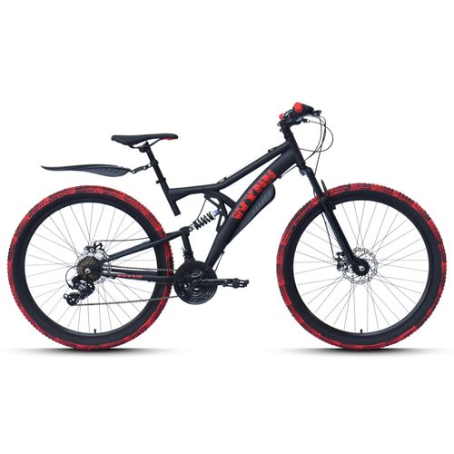 WYNN Mountainbike Fully 27,5 Zoll FLY1.0 schwarz-rot Rahmenhöhe 46 cm Damen Herren 21 Gänge