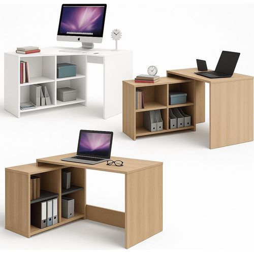 Computertisch Schreibtisch Eckschreibtisch Bürotisch PC Tisch Weiß