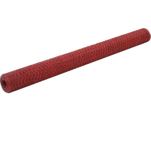 Drahtzaun Stahl mit PVC-Beschichtung 25x1,5 m Rot