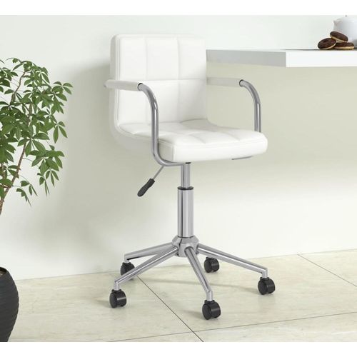 Bürostuhl Drehbar Weiß Kunstleder