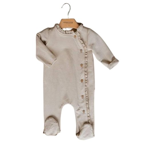 Bamboom Strampler mit Kragen Sand 1M