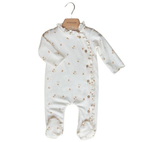 Bamboom Mädchen Strampler mit Kragen Flowers 6M