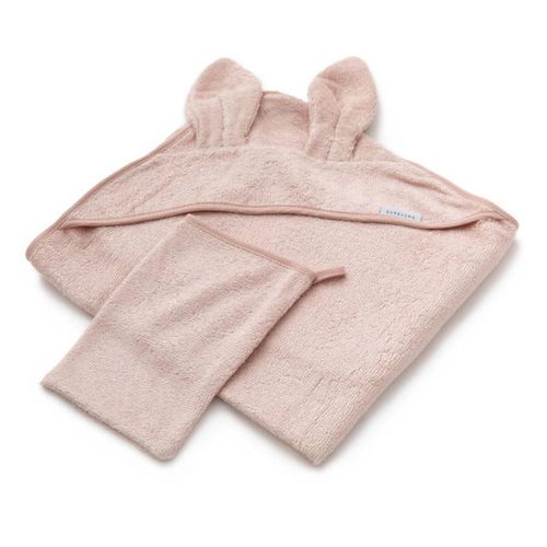Bamboom Babyhandtuch mit Ohren und Handschuh Rosa