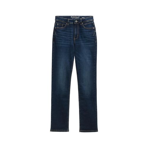 TOM TAILOR Damen TTELVA STRAIGHT High Waist Jeans, blau, Uni, Gr. 29/32