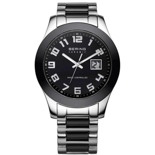 BERING Herren Funkuhr schwarz/silber 33041-742