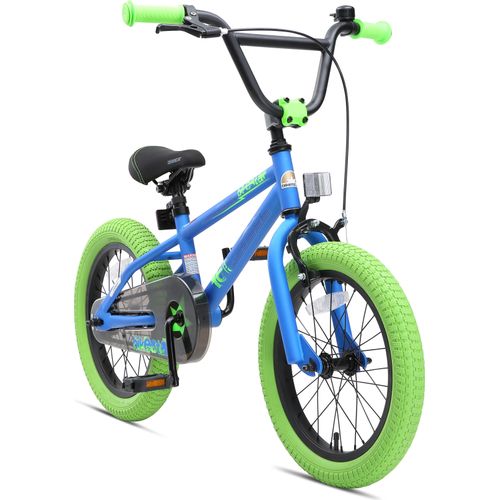 BIKESTAR Kinder Fahrrad ab 4 Jahre | 16 Zoll BMX Kinderrad | Blau & Grün