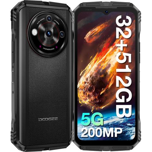 DOOGEE V30 Pro 5G Outdoor Smartphone 2024 32GB+512GB 10800mAh 200MP+24MP Nachtsicht, 6.58”FHD+ 120Hz Android 13, Schwarz