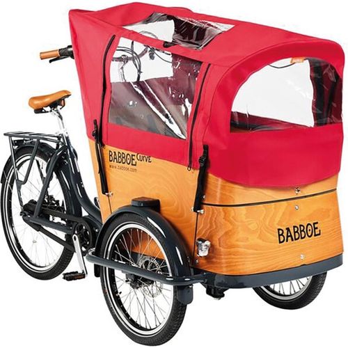 Babboe Regenverdeck rot rioja, für Curve, Docril