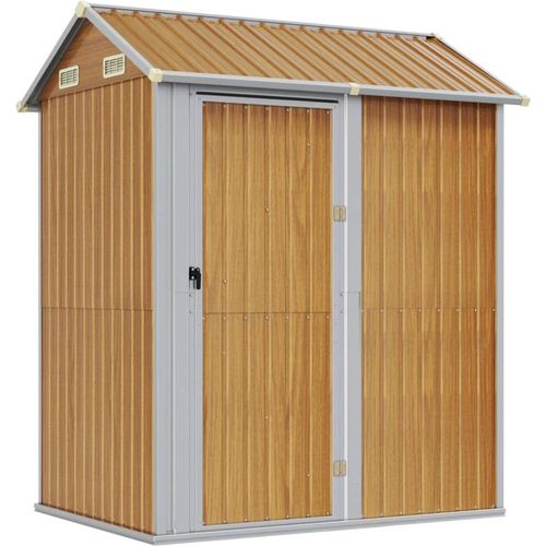 Gerätehaus Hellbraun 192x152,5x237 cm Verzinkter Stahl
