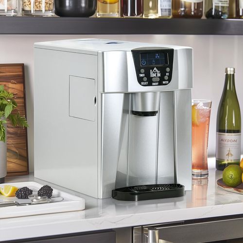 Eiswürfelmaschine mit 2L Wassertank und Selbstreinigungsfunktion LCD-Display Eiswürfelbereiter Ice Maker 12kg/24h für Küche Büro