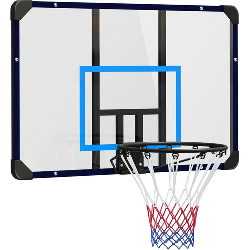Basketballkorb Wandmontage Basketballbrett mit Korb und Netz für Outdoor, Stahl, 113 x 61 x 73 cm, ideal für Garten & Spielplatz,