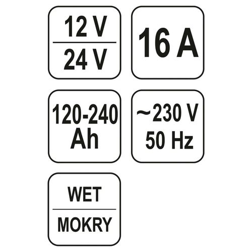 YATO Batterieladegerät 12/24 V 16 A 230 V