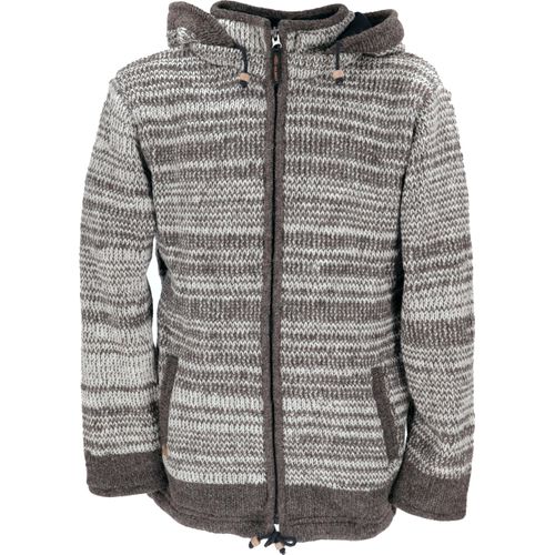 Strickjacke, Wolljacke, Nepaljacke - Modell 17, Herren, Braun, Wolle, Größe: S