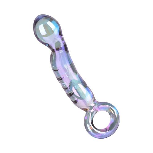 Glasdildo mit Haltering, 16 cm